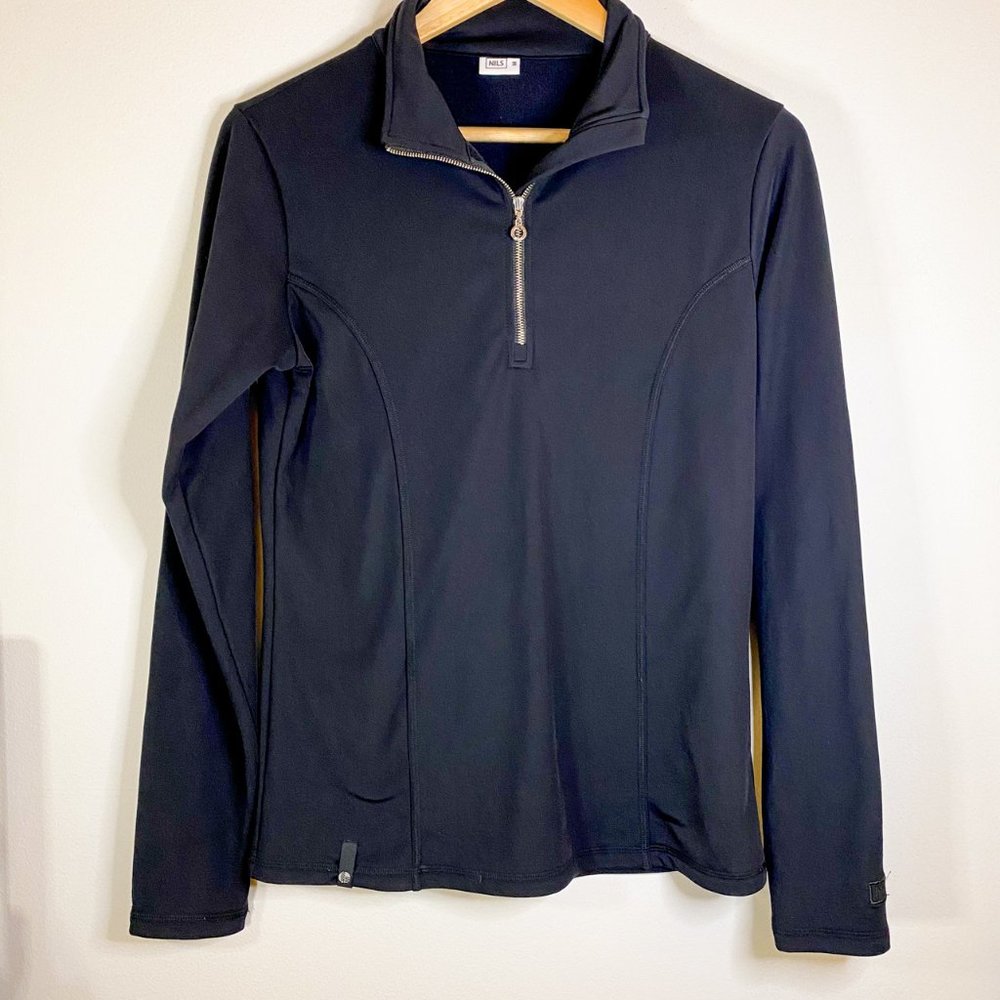 NILS Women's Robin Fleece Quarter Zip, Black, Size M